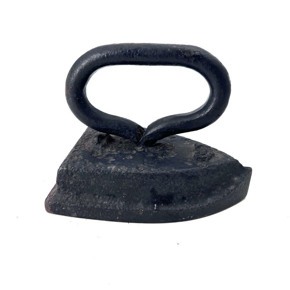 Antique Unbranded SAD Flat Iron Cast Iron Doorstop Farmhouse Rustic Decor